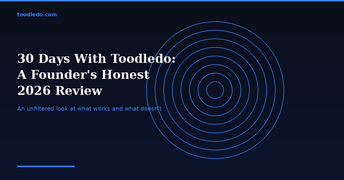 30 Days With Toodledo: A Founder's Honest 2026 Review