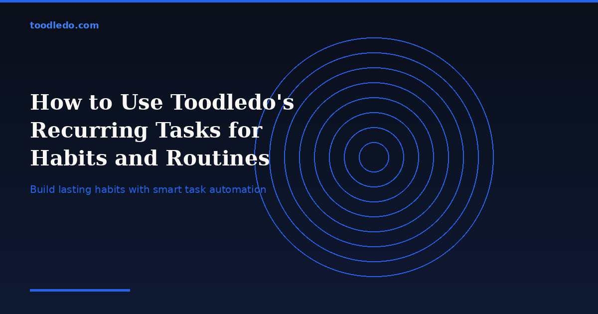 How to Use Toodledo's Recurring Tasks for Habits and Routines