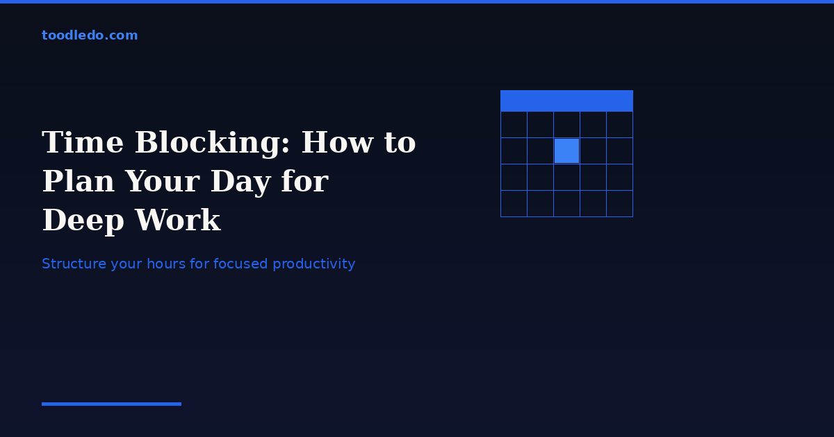 Time Blocking: How to Plan Your Day for Deep Work