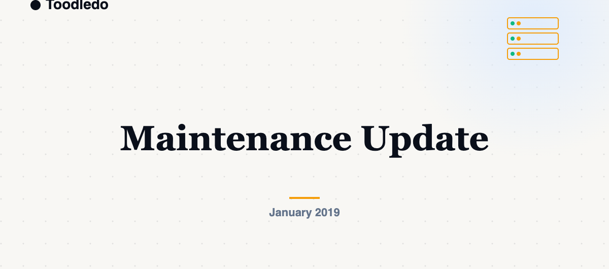 Maintenance Update — Toodledo Blog featured image